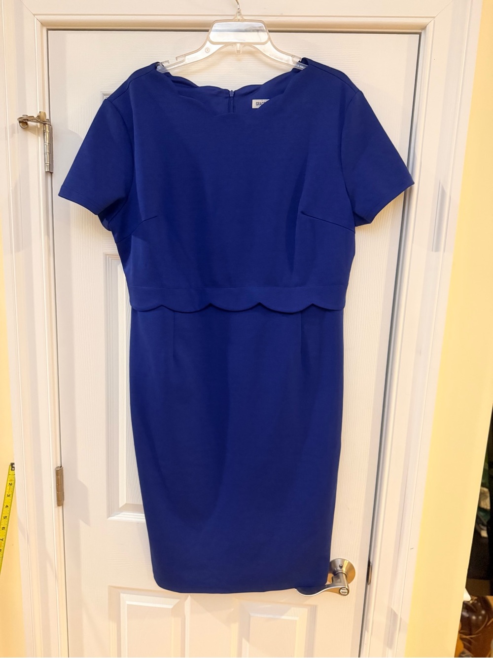 Ladies Size 2XL "Grace Karin" Scallop-Waist Midi Dress in Royal Blue GUC